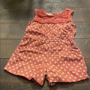 Kids Floral Romper - Rust